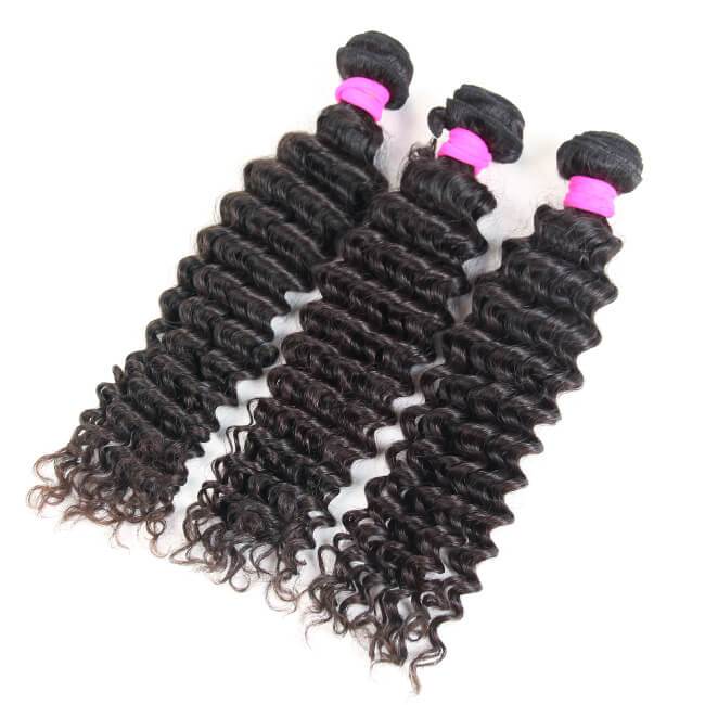 3Pcs Deep Wave 100% Virgin Human Hair Bundles