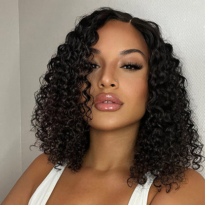 Deep Kinky Curly Glueless Wear and Go Glueless Wigs 4x4 Closure Lace Wig 100% Human Hair