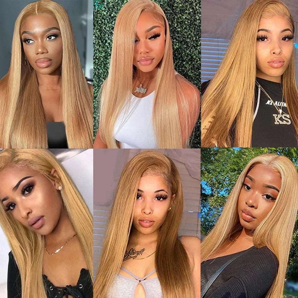 27 Honey Blonde Human Hair Wig 13x4 Lace Front Human Hair Wig