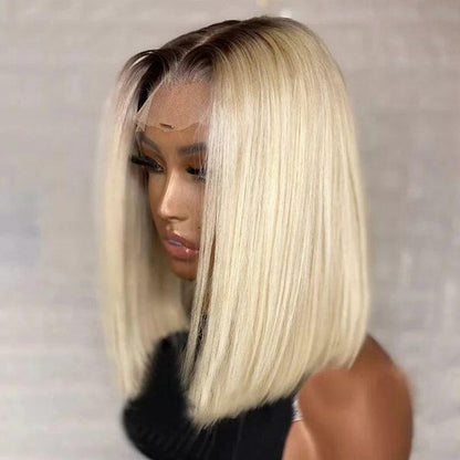 4/613 Ombre Blonde Lace Front Bob Wigs Human Hair Short 13x4 Bob Wig