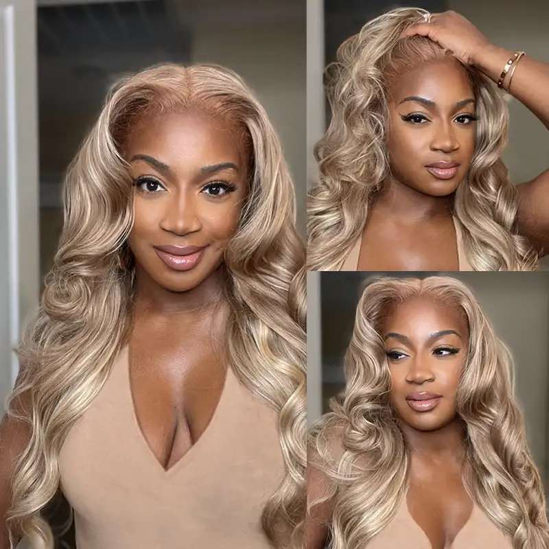 #P18/613 180% density 13x4 Front Body Wave Human Hair Wig - LIBEAUTY HAIR