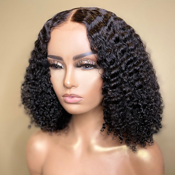 Afro Curly 13x4 Frontal HD Lace Free Part Long Wig 100% Human Hair