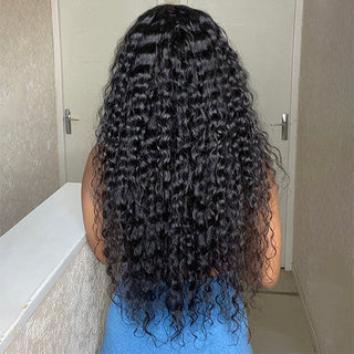 Stylish Water Wave 13x4 Frontal HD Lace Free Part Long Wig 100% Human Hair