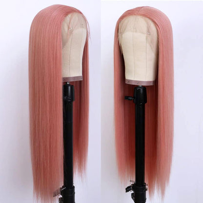 Pink Lace Front Wigs Long Straight Hair Pink Wig Glueless Heat 13*4 front  Lace Front Wigs for Women