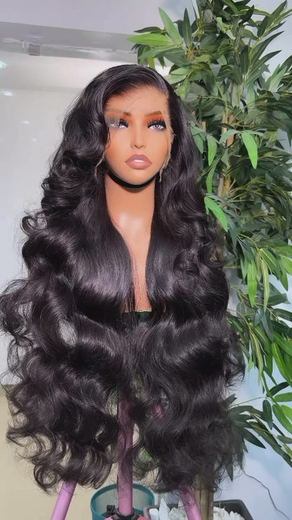 Body Wave Frontal Undetectable Long Wig 100% Human Hair 180% density