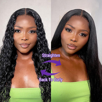 Wet And Wavy Mid Part Glueless 5x5 Closure  Lace Wig